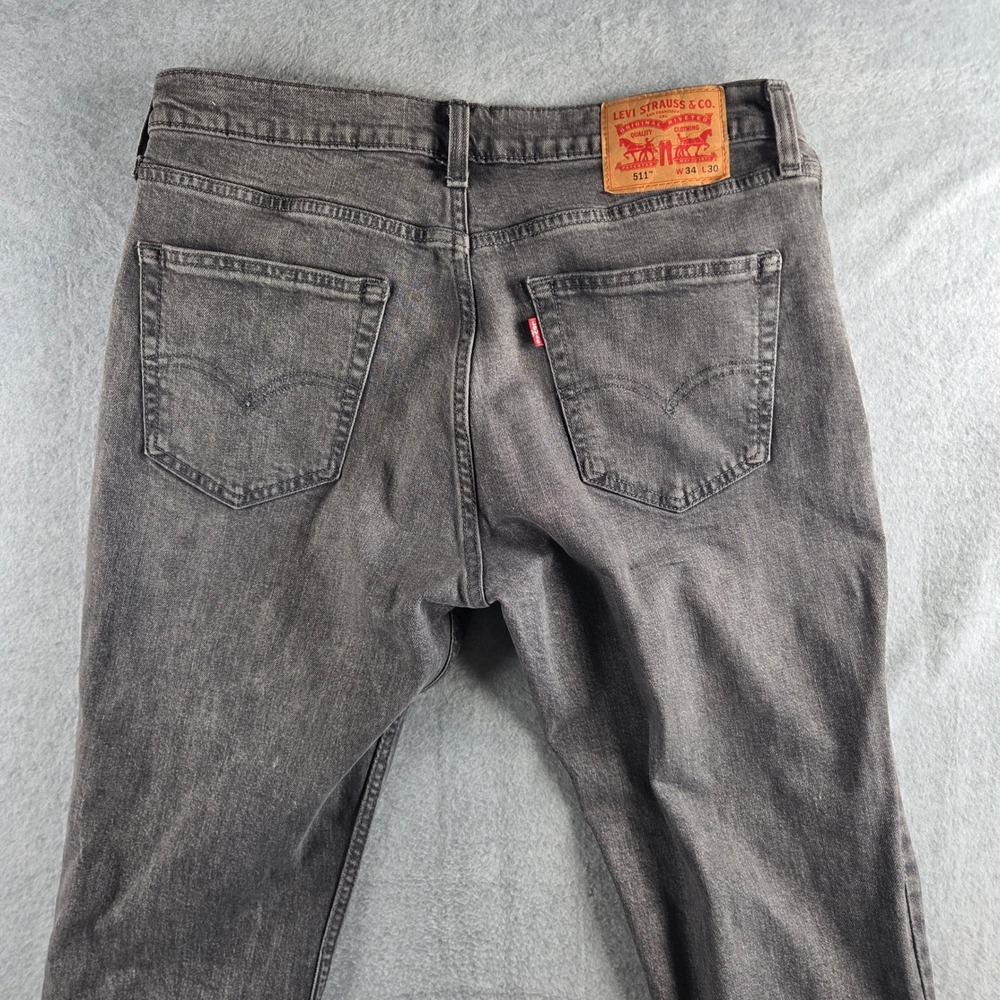 Levi's 511 Slim Fit Jeans Men 34x30 Charcoal Gray Denim Casual Classic